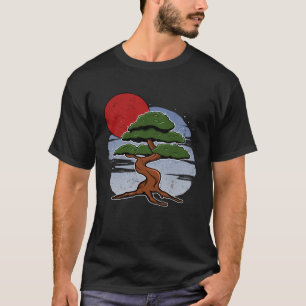 Red Sun Bonsai Japanese Zen Planting Planter T-Shirt