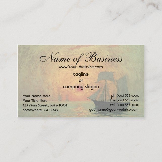 Red Sun by Maxime Maufra Business Card (Front)