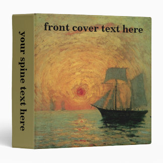 Red Sun by Maxime Maufra, Vintage Impressionism 3 Ring Binder