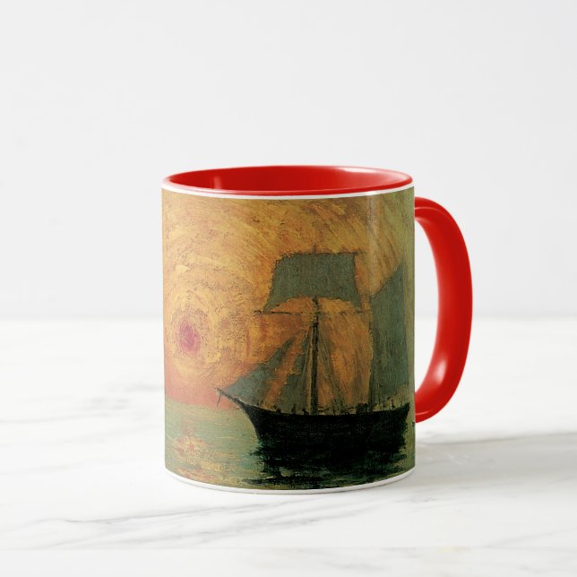 Red Sun by Maxime Maufra, Vintage Impressionism Mug (Front Right)