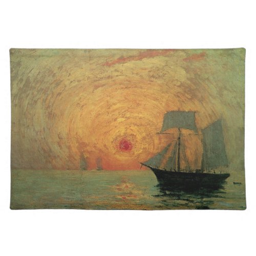 Red Sun by Maxime Maufra Vintage Impressionism Placemat