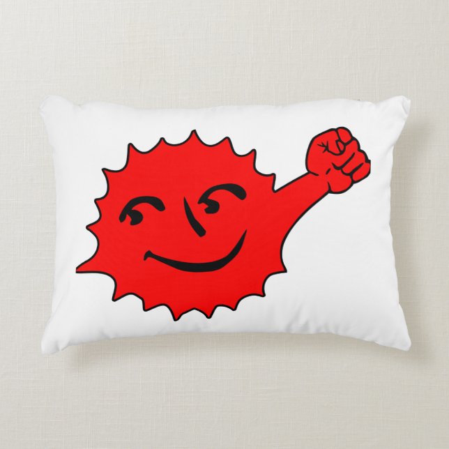 Red Sun Cheer Mascot Accent Pillow (Front)