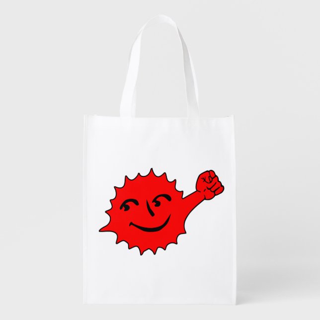 Red Sun Cheer Mascot Grocery Bag (Front)