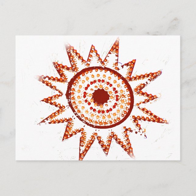 Red Sun in Lights Grunge Cutout Postcard (Front)