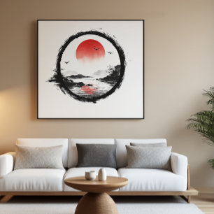 Red Sun Mountain Art - Zen Balance Poster