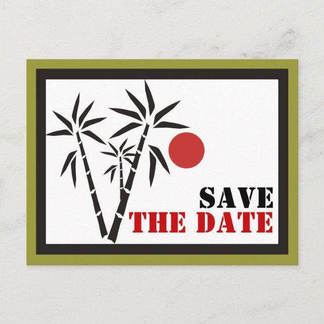 Red Sun Save The Date Postcards (Front)
