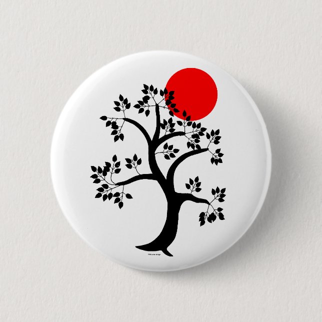 Red Sun Tree Button (Front)
