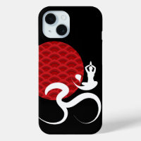 Red Sun Yoga Spiritual Indian Meditate Om Aum Logo
