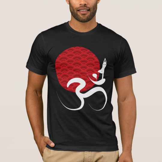 Red Sun Yoga Spiritual Indian Meditate Om Ohm Logo T-Shirt