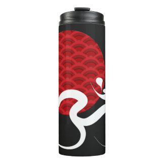 Red Sun Yoga Spiritual Indian Meditate Om Ohm Logo Thermal Tumbler