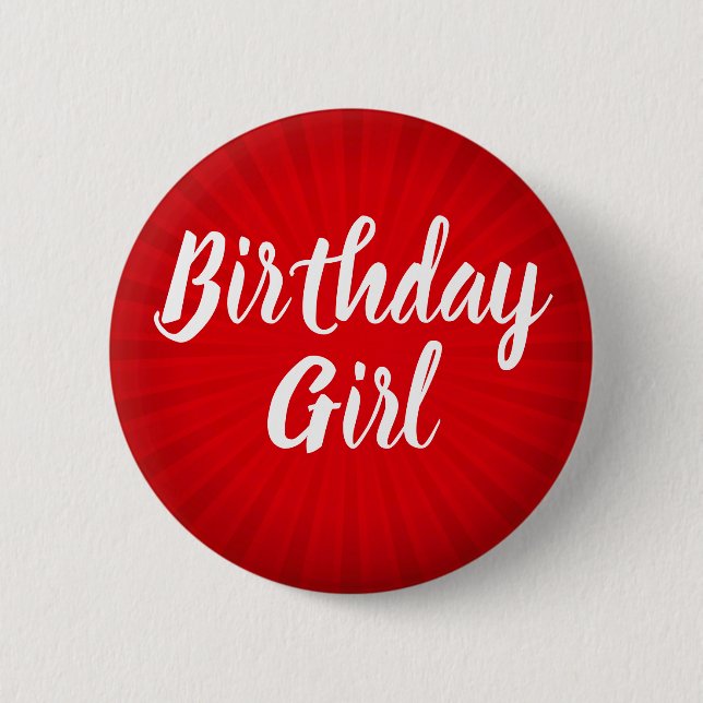 Red Sunburst Birthday Button (Front)