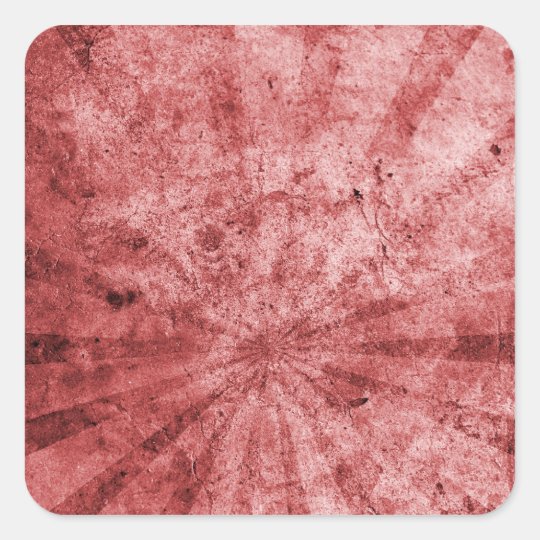 Red Sunburst Grunge Square Sticker