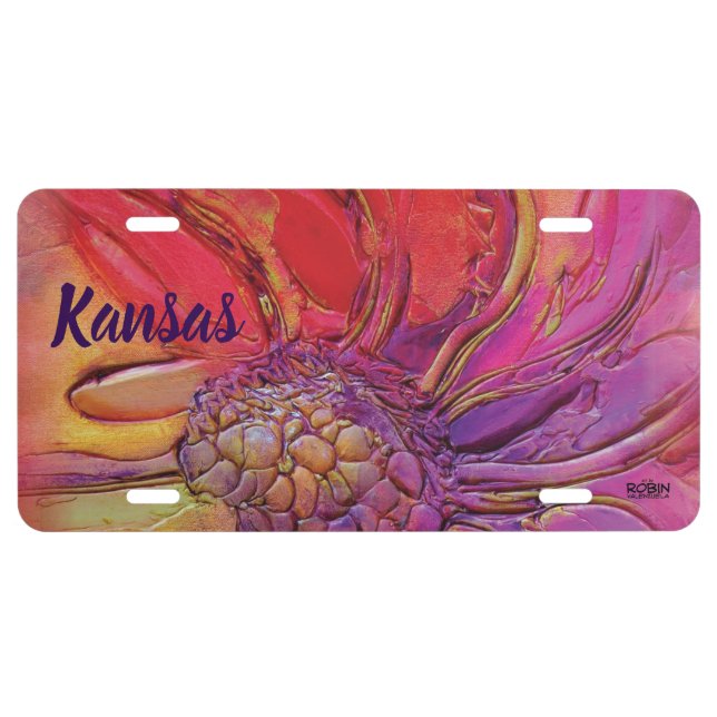 "Red Sunflower" Kansas License Plate (Front)