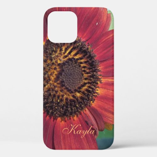 Red Sunflower personalize iPhone 12 Case