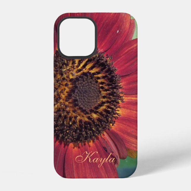 Red Sunflower *personalize* Iphone Case (Back)