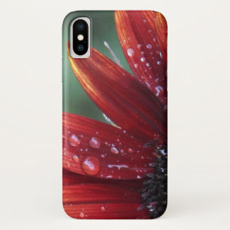 Red Sunflower Petals And Rain Drops iPhone X Case