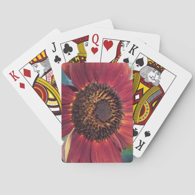 Red Sunflower Poker Cards (Back)