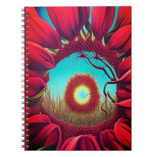 Red Sunflower Stargate Notebook