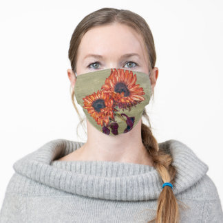 Red Sunflowers Face Mask