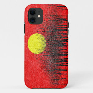 Red Sunset Abstract Painting #3 iPhone 11 Case