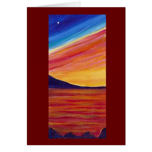 Red Sunset beach Cards (Front)