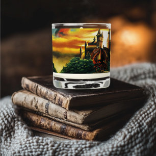 Red Sunset Castle Dragon Fantasy Scented Candle