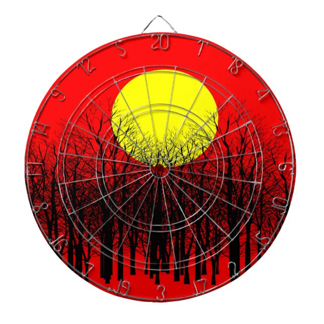 Red Sunset Dart Board (Front)
