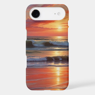 Red Sunset Ocean Seascape Painting Artwork iPhone 17 Air Case