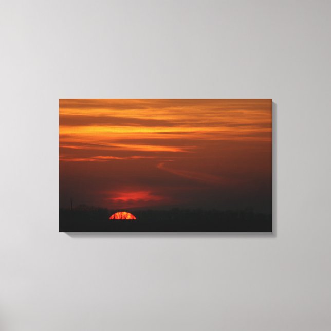 Red Sunset over the Midwest Canvas Print (Front)