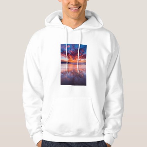 Red sunset over the sea California Hoodie