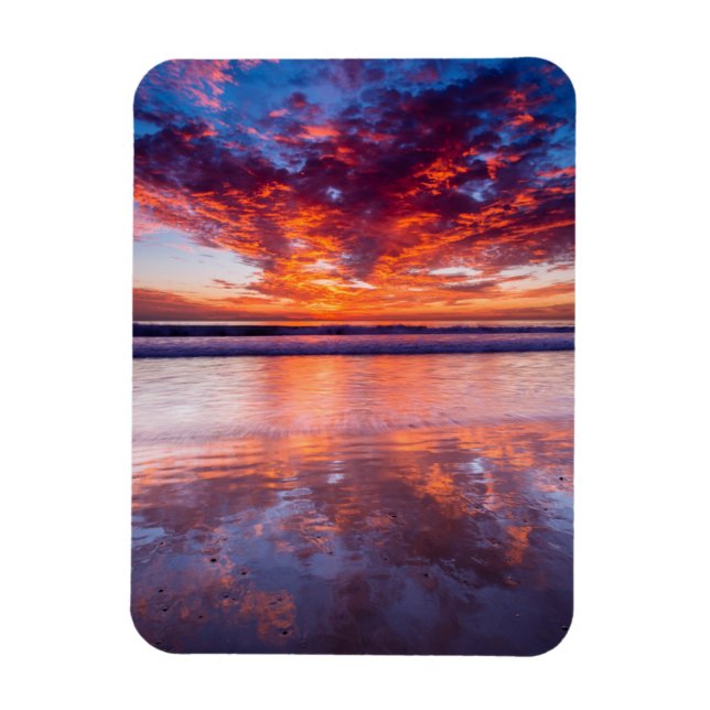 Red sunset over the sea, California Magnet (Vertical)