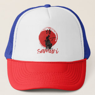 Red Sunset Samurai Warrior With Katana Hoodie Trucker Hat