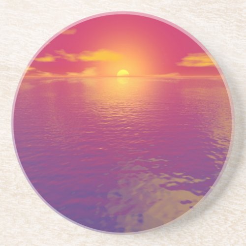 red sunset sandstone coaster