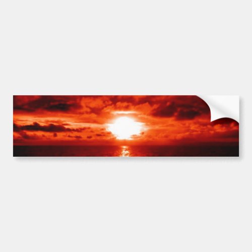 Red Sunset Seascape Bumper Sticker