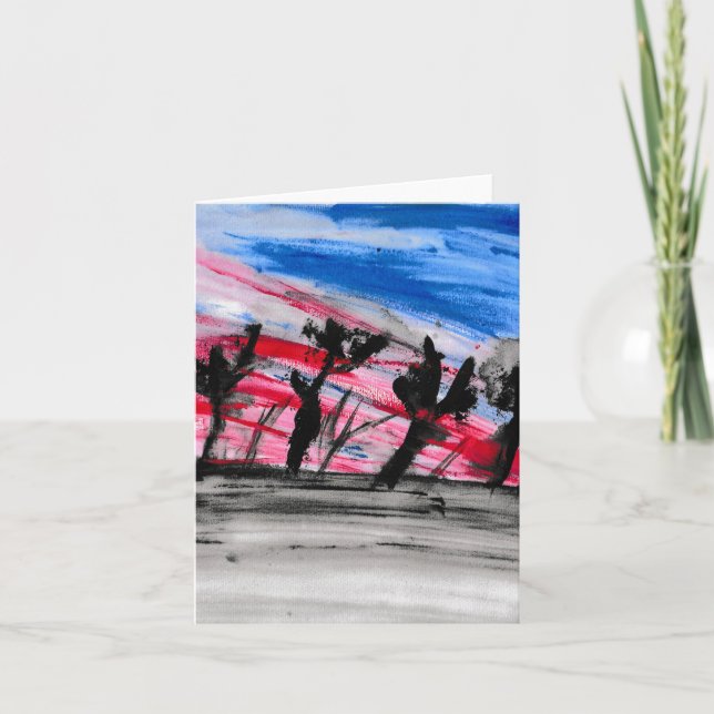Red Sunset Thank You Card (Front)