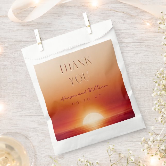 red sunset wedding thank you favor bag (Clipped)