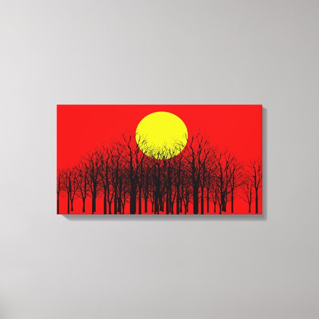 Red Sunset Wrapped Canvas Print (Front)