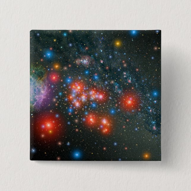 Red Super Giant Cluster Pinback Button (Front)