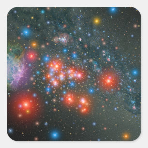 Red Super Giant Cluster Square Sticker