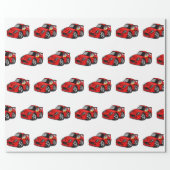 Red supercar cartoon  - Choose background color Wrapping Paper (Flat)