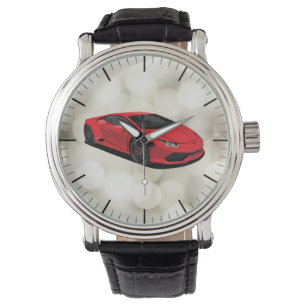 Red Supercar Wall Clock Watch