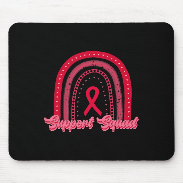 red support squad rainbow blood cancer awareness w mouse pad (Front)