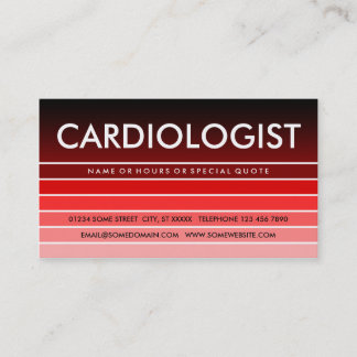 red swatch CARDIOLOGIST Business Card