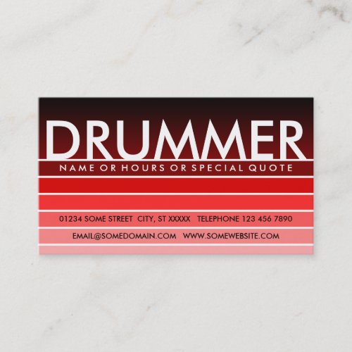 red swatch DRUMMER Business Card