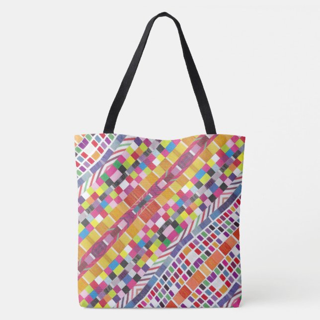 Red Swatches and Colorful Pixels Bag (Back)