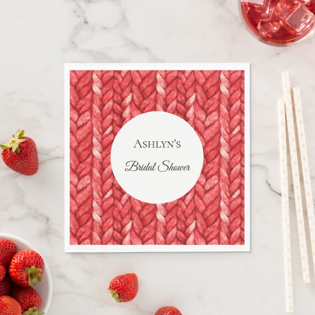 Red Sweater Bridal Shower Napkins (Insitu)