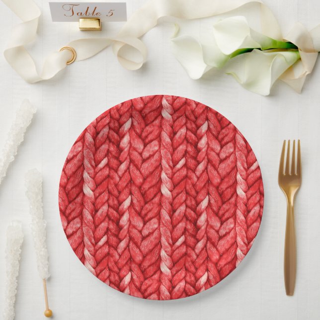 Red Sweater Bridal Shower Paper Plates (Wedding)