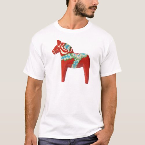Red Swedish Dala Horse T_Shirt