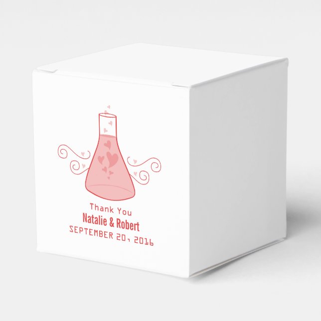 Red Sweet Chemistry Wedding Favor Boxes (Front Side)