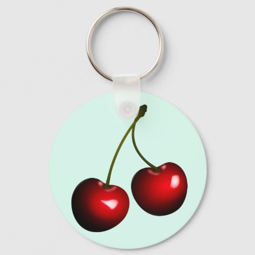 Red Sweet Cherries _ Choose  add your color Keychain